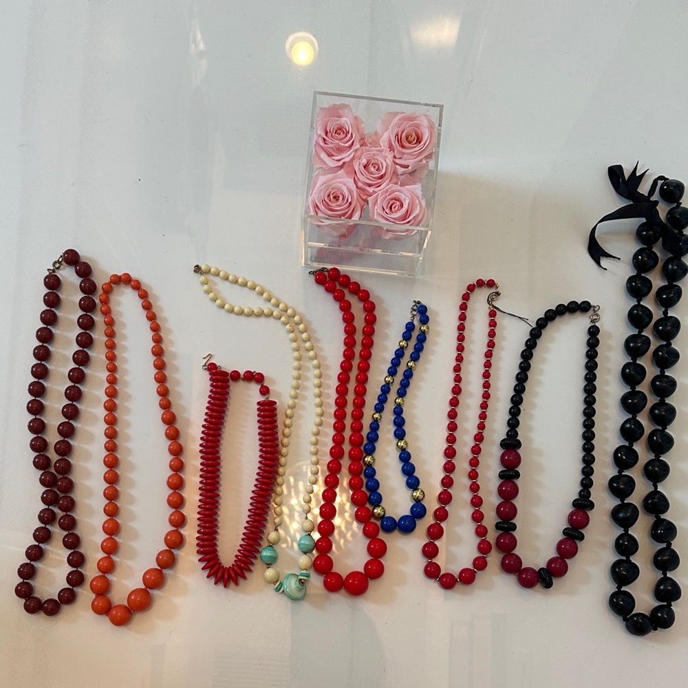 Vintage Multicolor Beaded Necklaces Lot 9